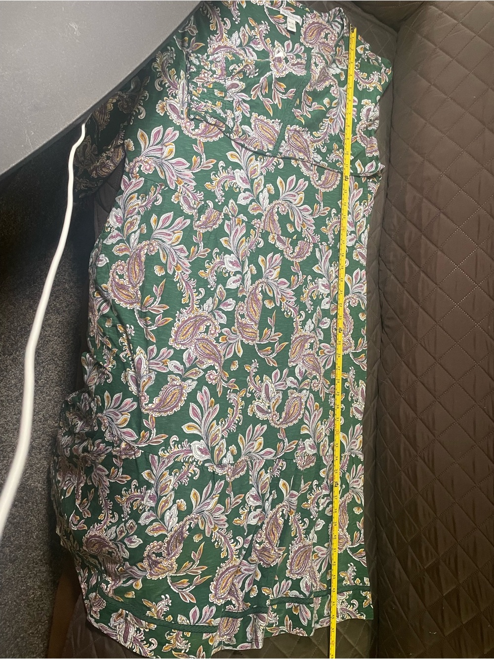 Green Paisley Maxi Dress with Lilac Accents - Picture 13 of 14